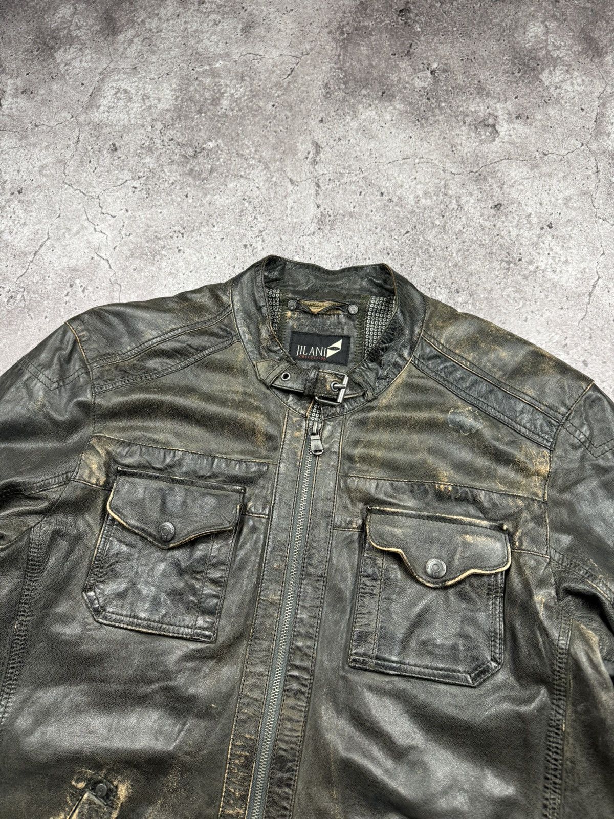 Vintage Crazy Vintage Punk Distressed Leather Jacket Japan Y2K Style Size US L / EU 52-54 / 3 - 5 Thumbnail