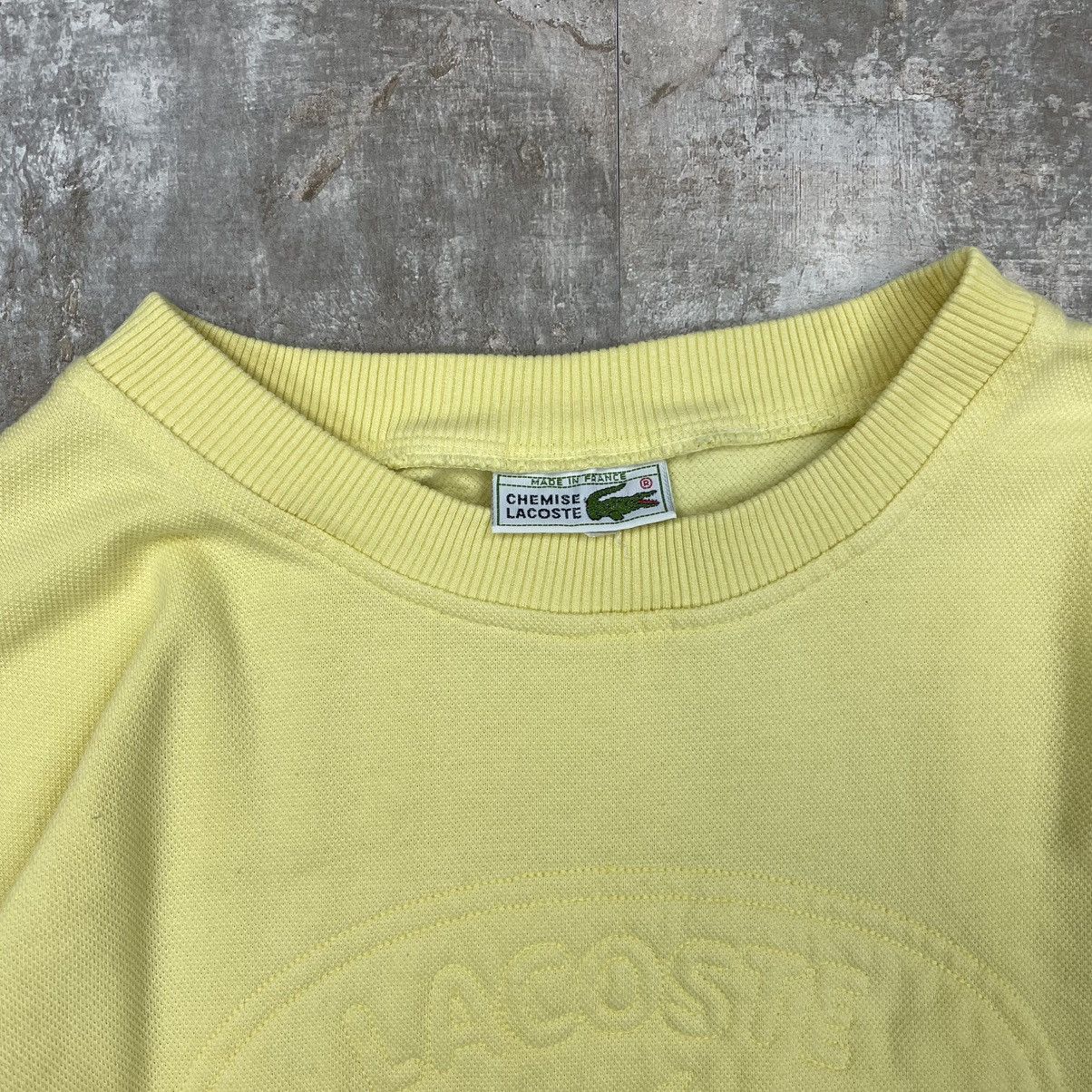 Lacoste × Vintage VINTAGE 90s LACOSTE CHEMISE LOGO CREWNECK YELLOW Size US L / EU 52-54 / 3 - 4 Thumbnail