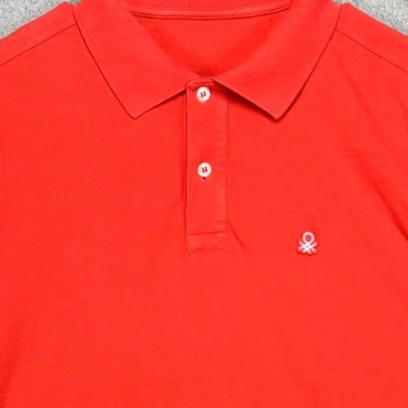 United Colors Of Benetton United Colors Of Benetton Shirt Mens Small Saltwater Red Polo Short Sleeve Rugby Size US S / EU 44-46 / 1 - 2 Thumbnail