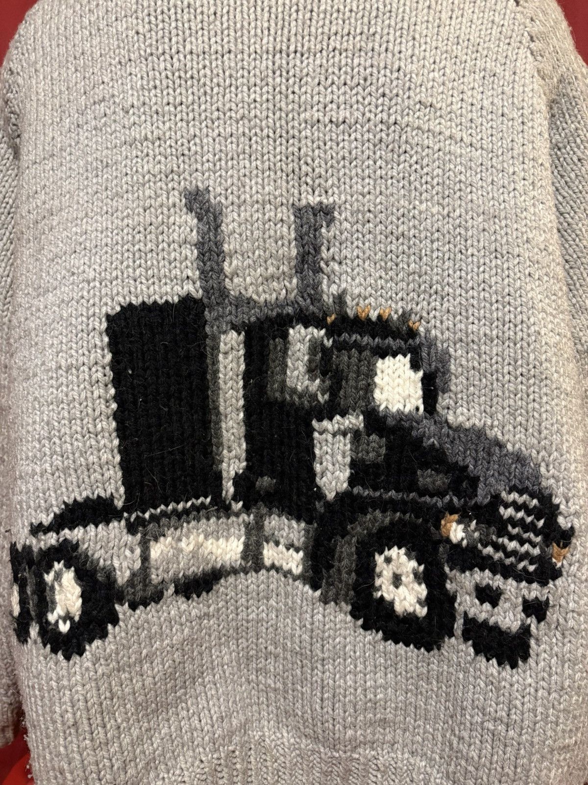 Handmade Vintage Semi Trucker Cowichan Sweater 90’s Big Rig Convoy Size US XL / EU 56 / 4 - 2 Thumbnail