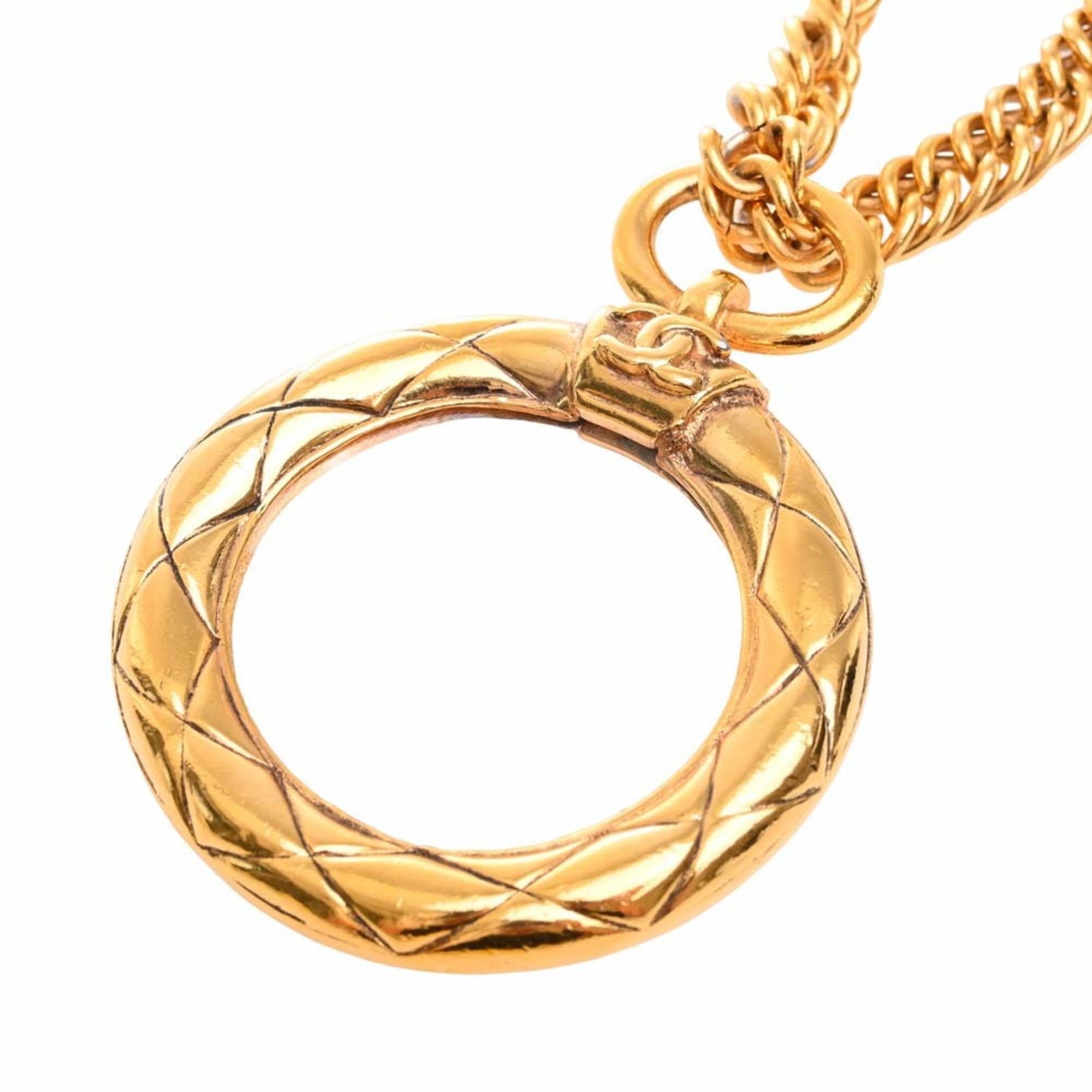 Chanel CHANEL Loupe here mark necklace gold ladies