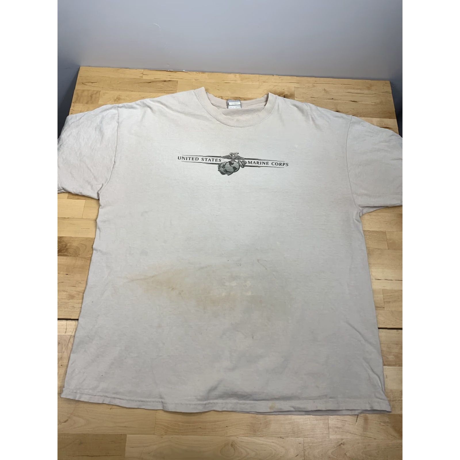 Hanes Hanes Beefy Graphic Tee Once a Marine Always a Marine Size XL Short Sleeve Beige Mens T-Shirt 2131 Size US 36 / EU 52 - 2 Thumbnail