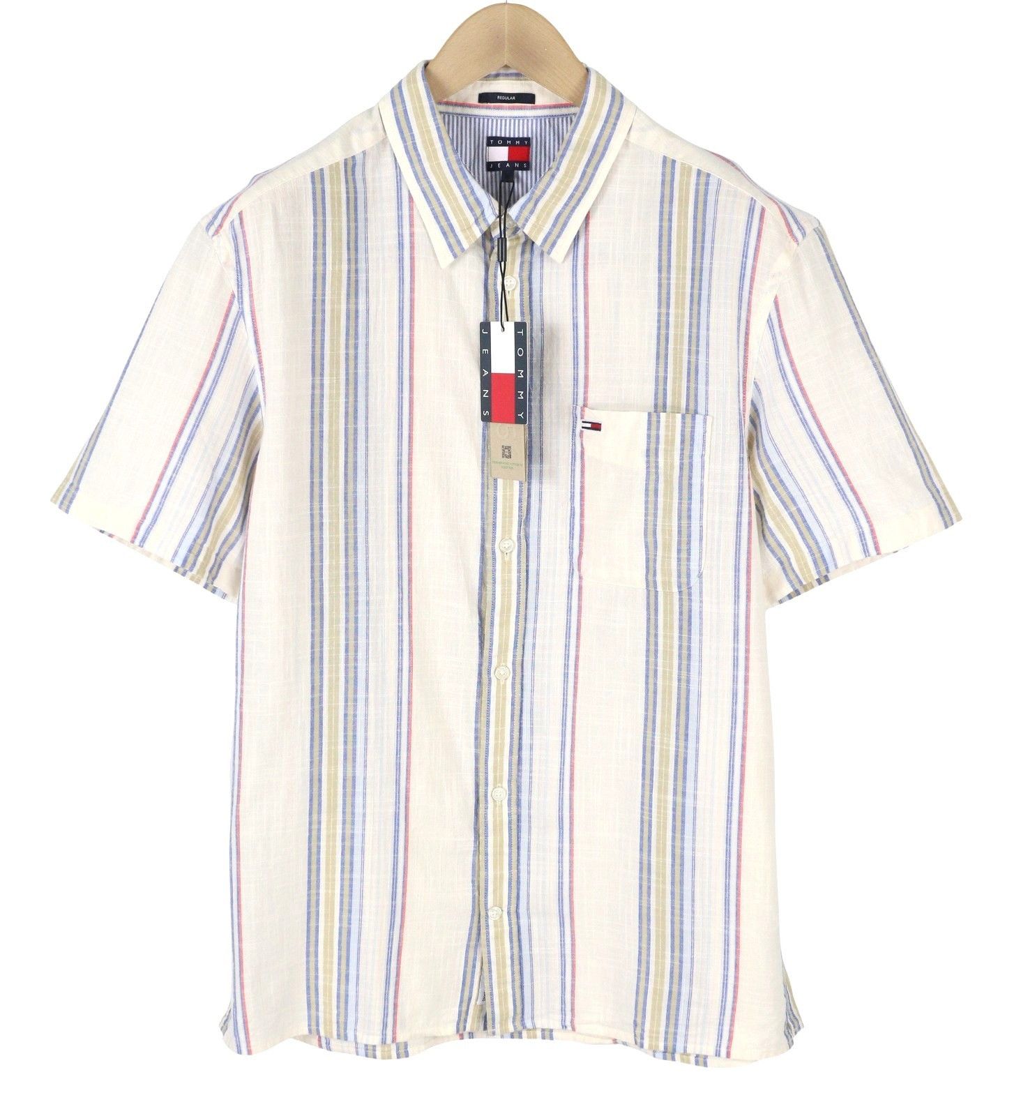 Tommy Hilfiger REG SLUB STRIPE S Colourful Short Sleeve 87690 Size US S / EU 44-46 / 1 - 3 Thumbnail