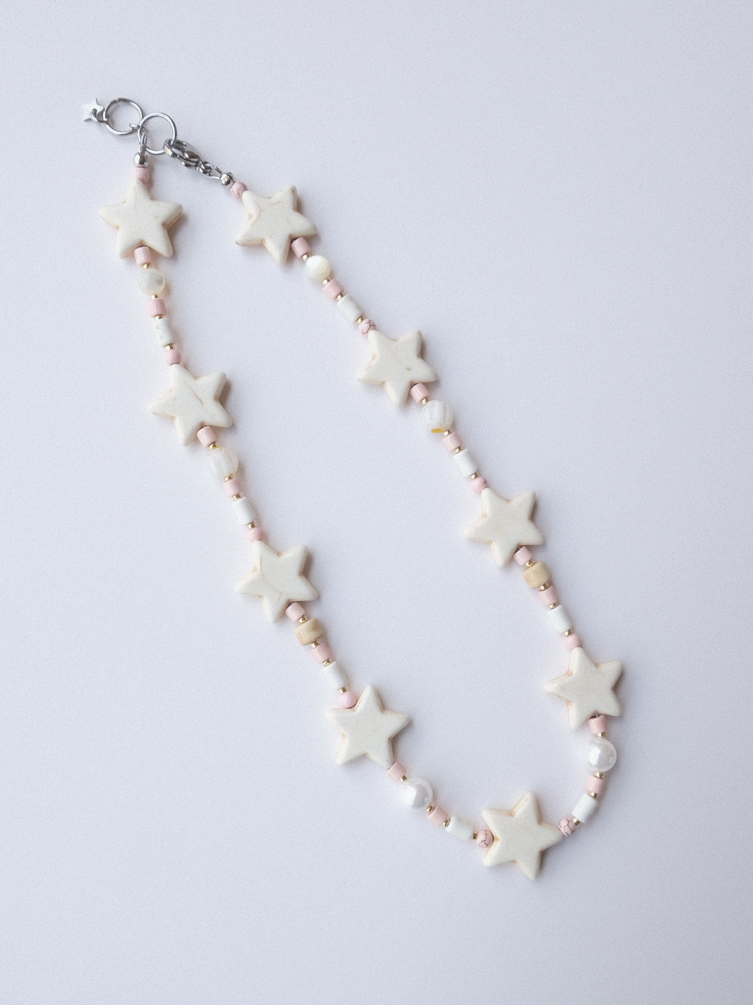 Handmade × Jewelry Handmade Barbie Pink Star Tophus Gemstone Necklace 16in Size ONE SIZE - 5 Thumbnail