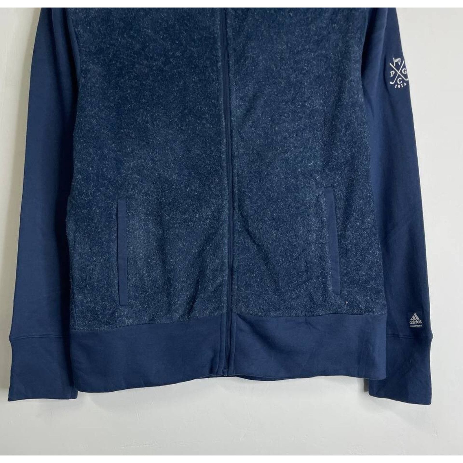 Adidas Vintage Adidas Blue Full Zip Sherpa Panel Jacket Size M Size US M / EU 48-50 / 2 - 2 Thumbnail