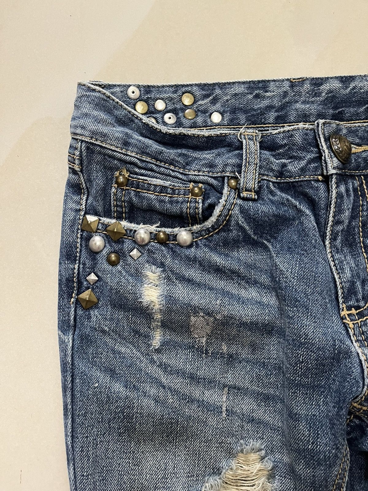 Hysteric Glamour Semantic Design distressed flared silver dust low rise F1 Size US 28 / EU 44 - 10 Thumbnail