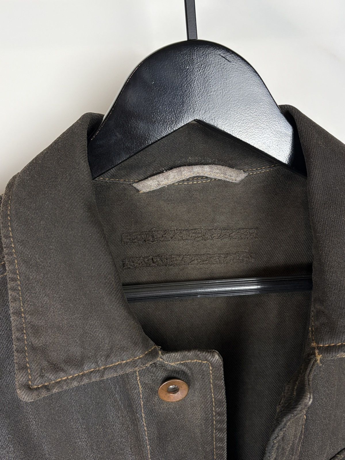 Rick Owens SS05 Rick Owens Scorpio Waxed Coated Denim Jacket Thrashed Size US S / EU 44-46 / 1 - 7 Thumbnail