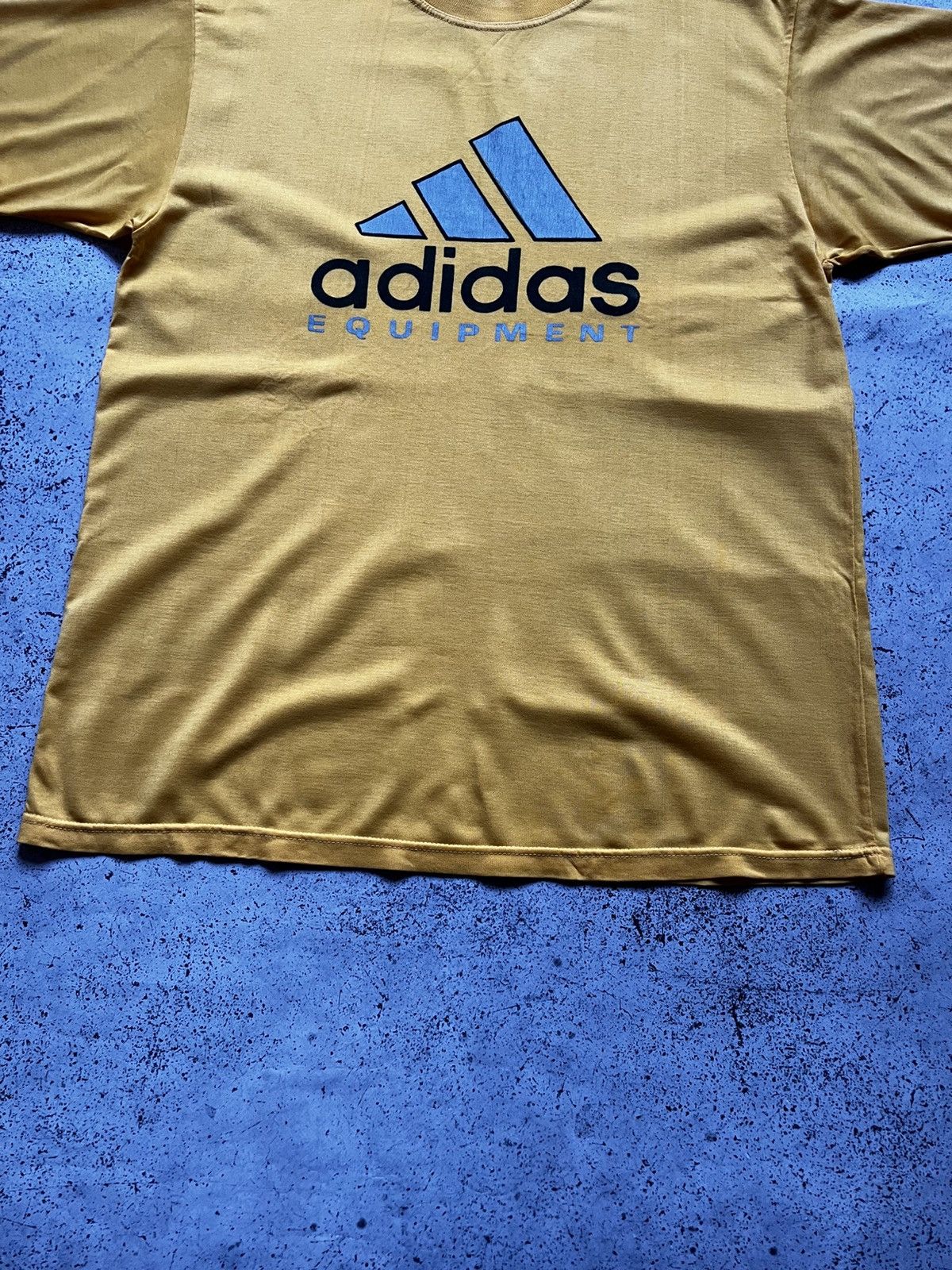 Adidas × Vintage Vintage Adidas Equipment Big Logo T-shirt Yellow Tee Y2K Size US XL / EU 56 / 4 - 2 Thumbnail