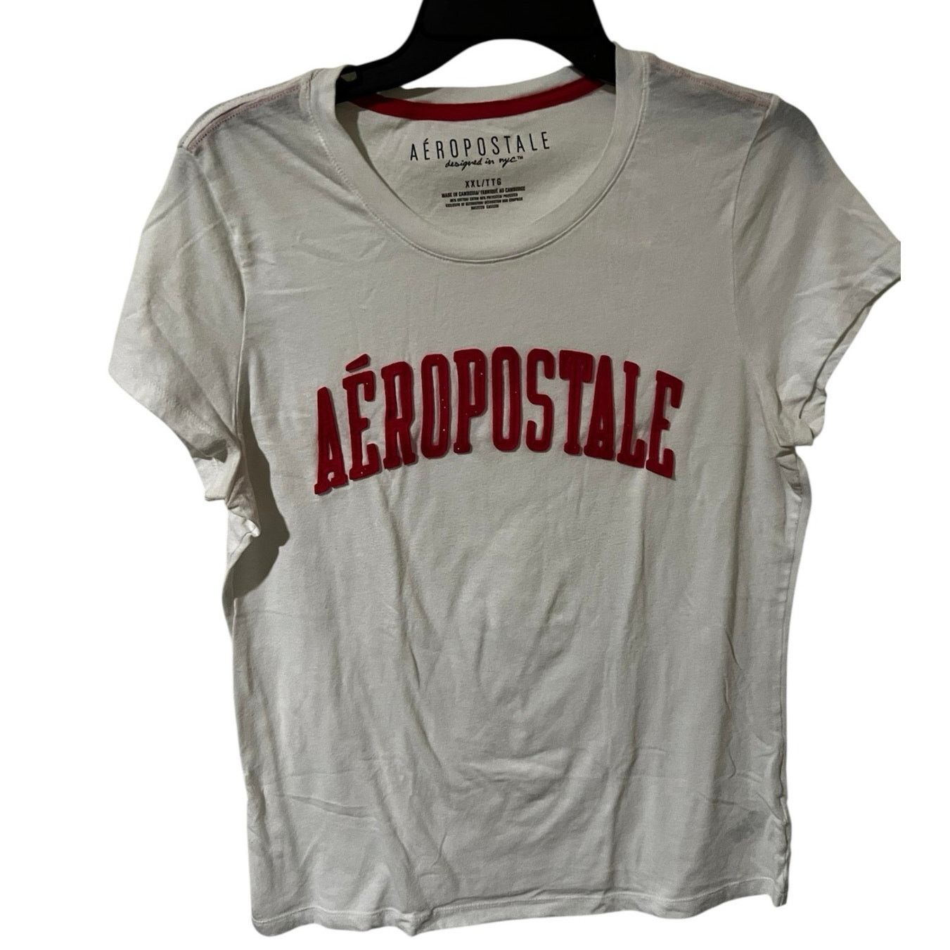 Aeropostale Aeropostale Appliqué aero embroidered Graphic Tee white XXL Size XXL / US 16-18 / IT 52-54 - 1 Thumbnail