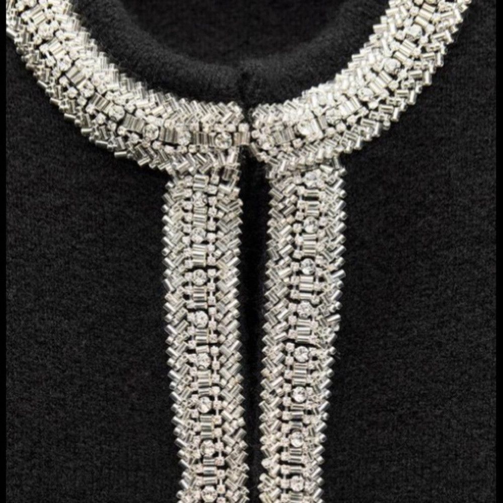 Zara NWT Zara 100% Wool Elegant Black Jacket with Silver Accents Size M / US 6-8 / IT 42-44 - 5 Thumbnail