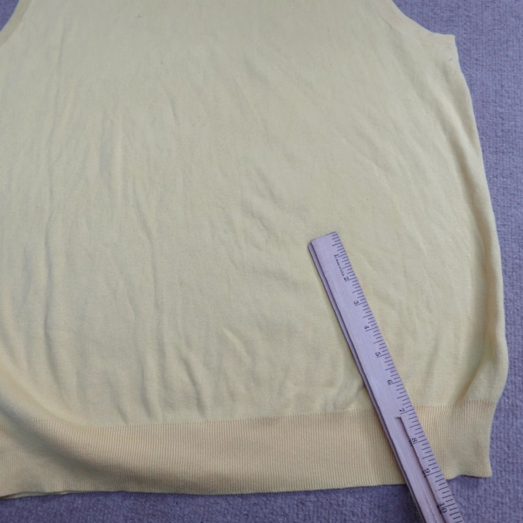 Polo Ralph Lauren Polo Ralph Lauren Sweater Vest LT Yellow Solid V-Neck Preppy Knit Vest Mens Big & Tall Size US L / EU 52-54 / 3 - 3 Thumbnail