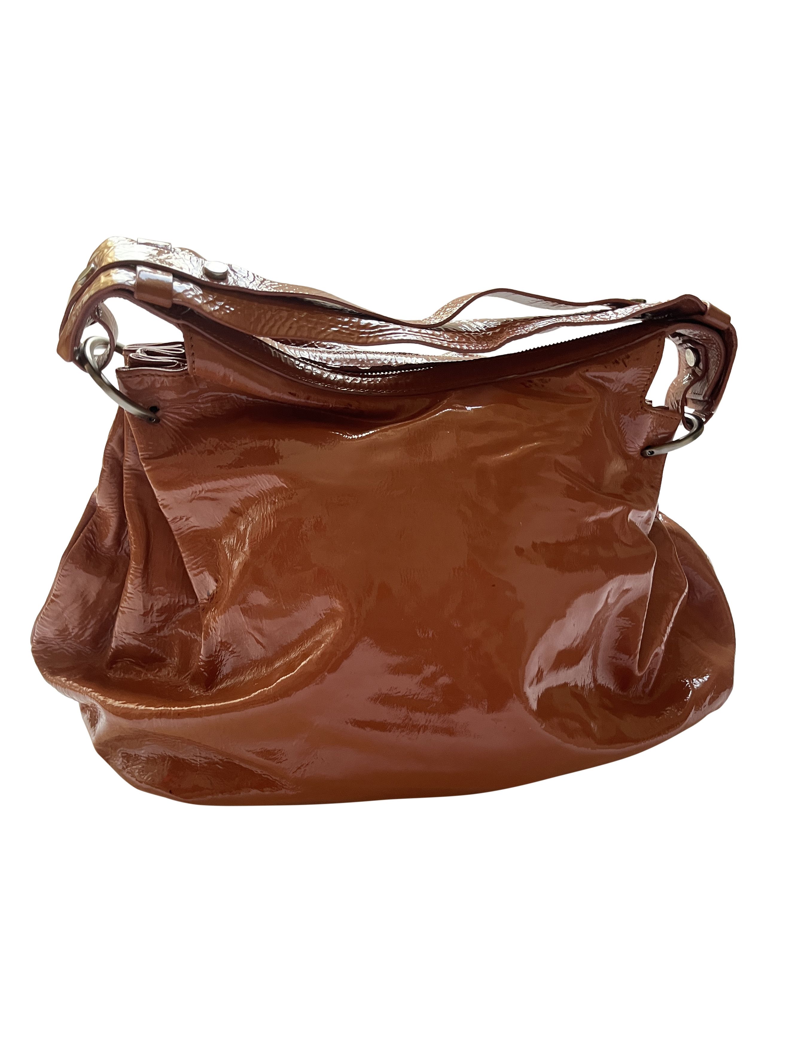 Marni Brown Patent Leather Shoulder Bag, Women's