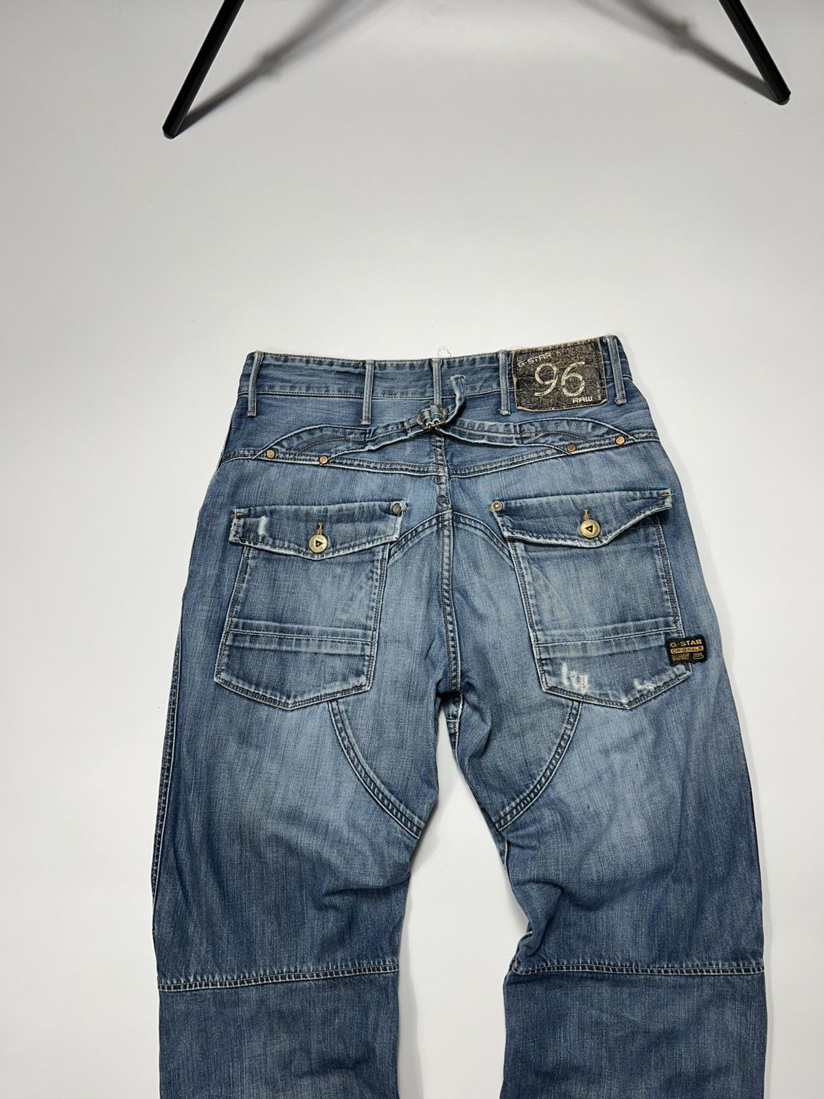 Vintage G-star Raw Distresses Baggy Double Knee Pants Jeans