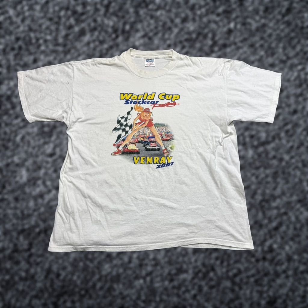 Gildan Vintage World Cup Stockcar racing venray 20001 Mens 2XL White Gildan Shirt T-Shirt Short Sleeve Cars Mexico Size US XXL / EU 58 / 5 - 1 Thumbnail