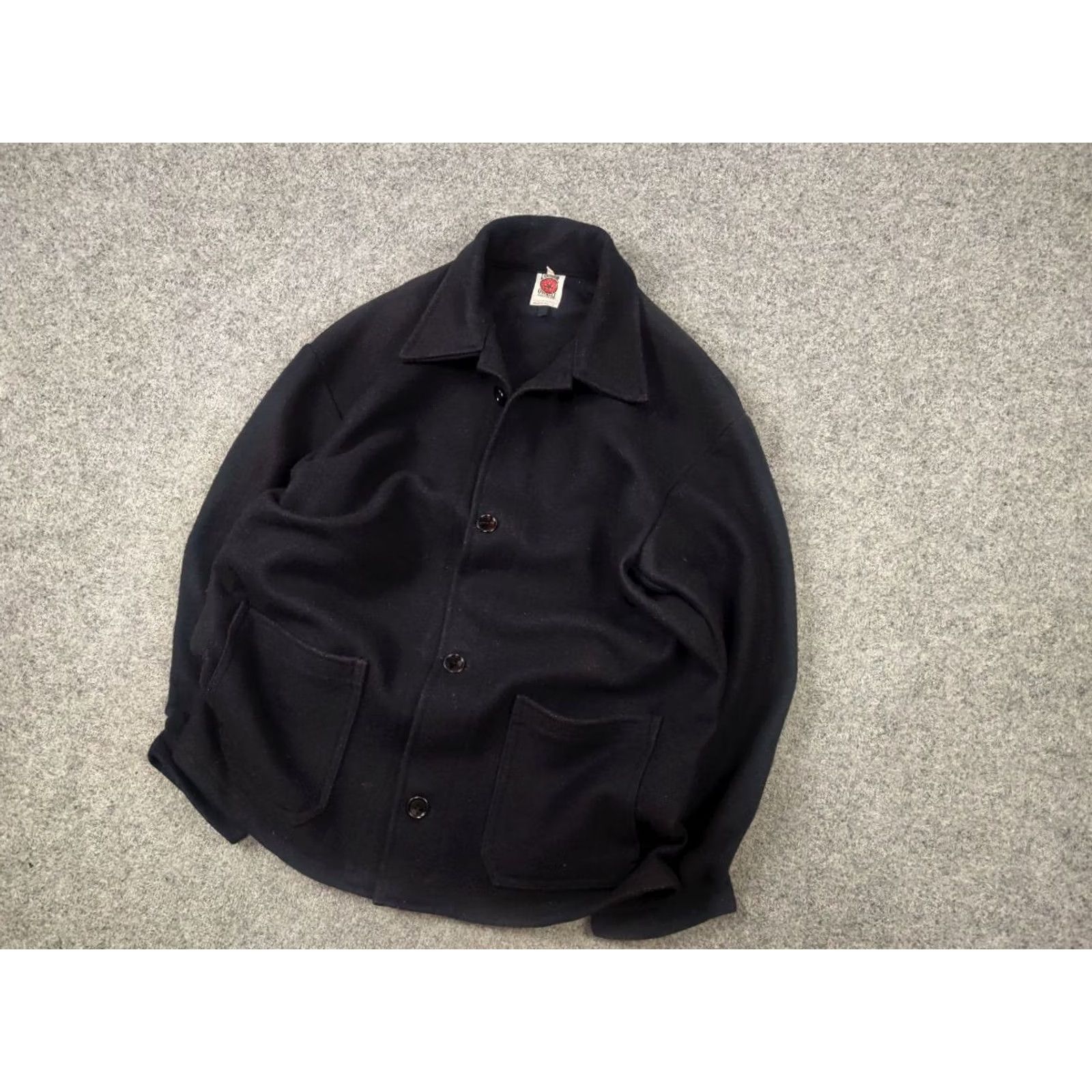 Gloverall VINTAGE Lancashire overall work Jacket XL Black Wool Chore Heavy Wool Jacket Men 90s Army City Classic 85 cm Length Pockets Wool Size US 36 / EU 52 - 3 Thumbnail