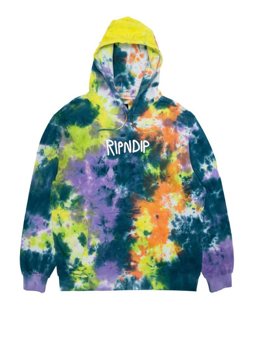 RIPNDIP RIPNDIP Rubber Logo Hoodie - Tie Dye Size L / US 10 / IT 46 - 1 Preview