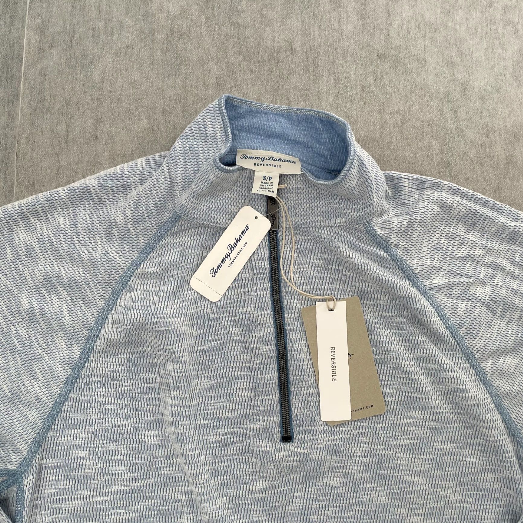 Tommy Bahama Tommy Bahama Sweater Adult Small Blue Barrier Beach Half Zip Reversible Mens S Size US S / EU 44-46 / 1 - 2 Thumbnail