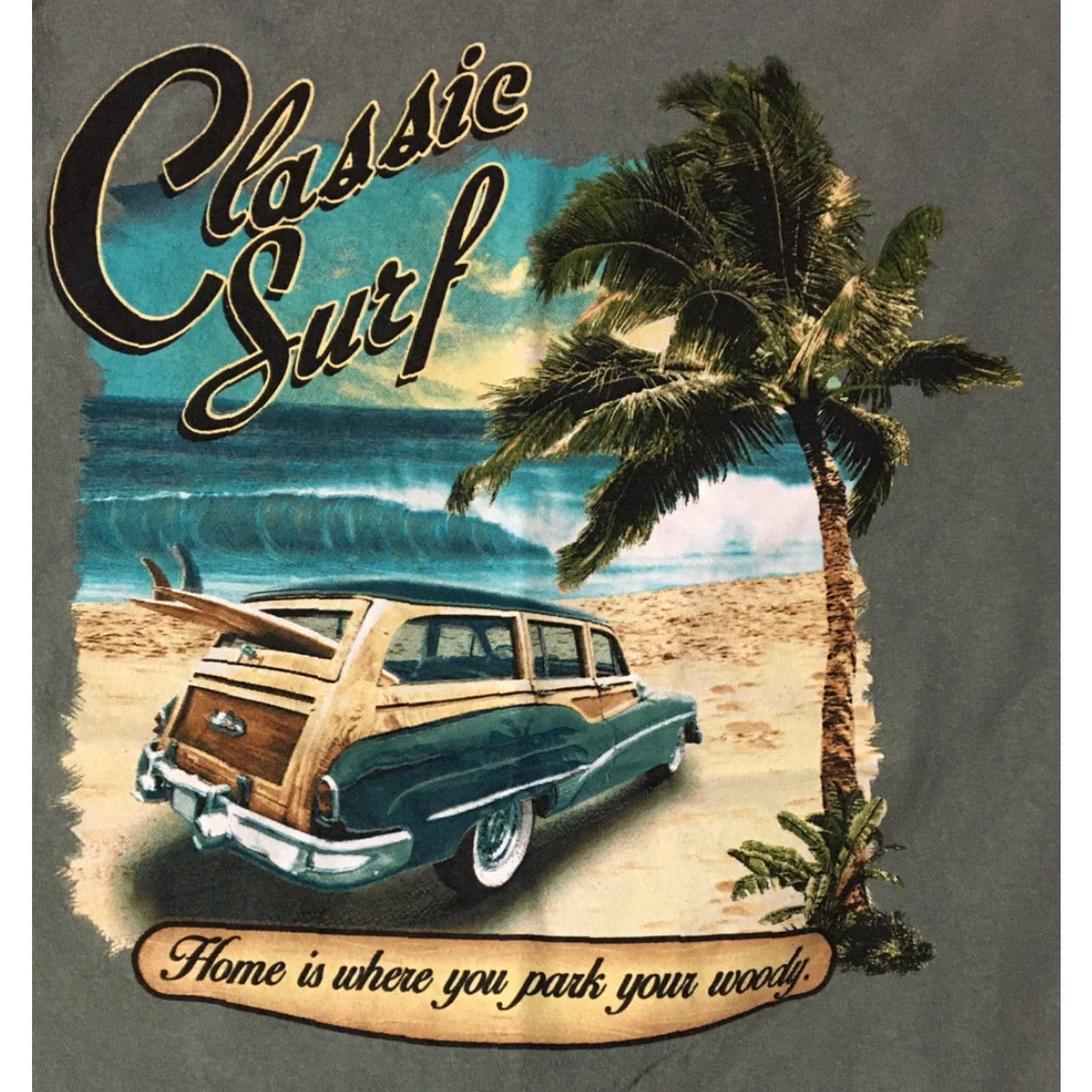 Vintage VINTAGE Kauai T-Shirt Men L Green Classic Surf Hawaii Faded Paint Embroidered 90s Grunge Beach Waves Skate Ocean Hawaii Surf USA Boys Mens Size US L / EU 52-54 / 3 - 3 Thumbnail