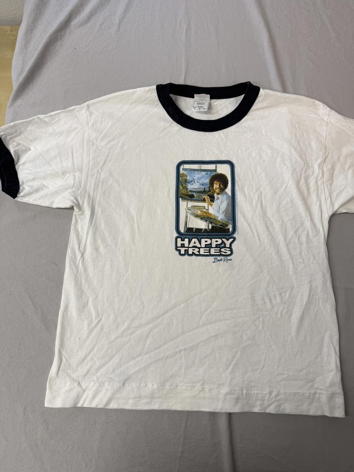 Designer Y2K Bob Ross Ringer Tee Happy Trees T-shirt - L Size US L / EU 52-54 / 3 - 1 Thumbnail
