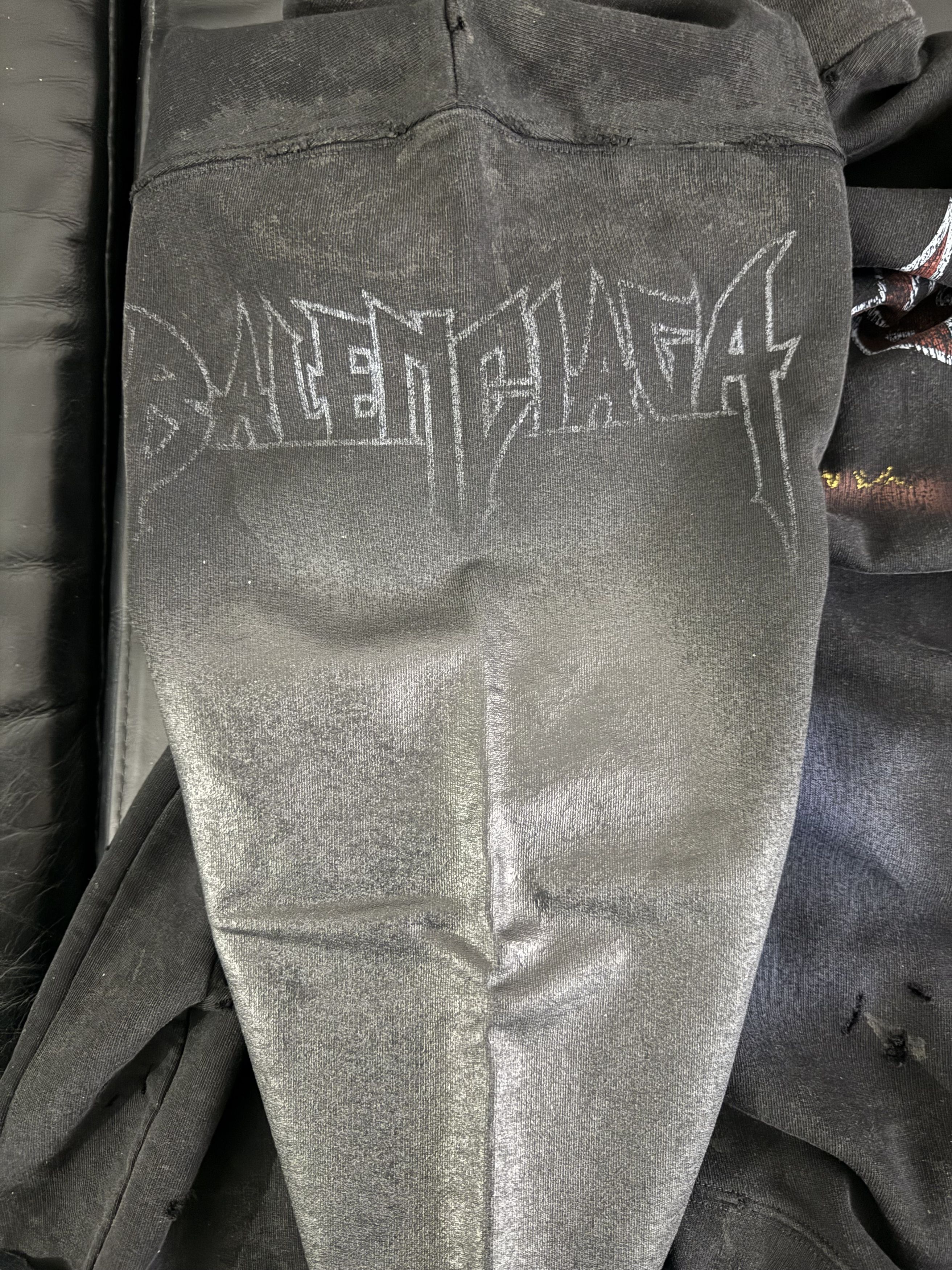 Balenciaga Oversized Distressed Printed Cotton-Jersey Hoodie Size US S / EU 44-46 / 1 - 12 Thumbnail