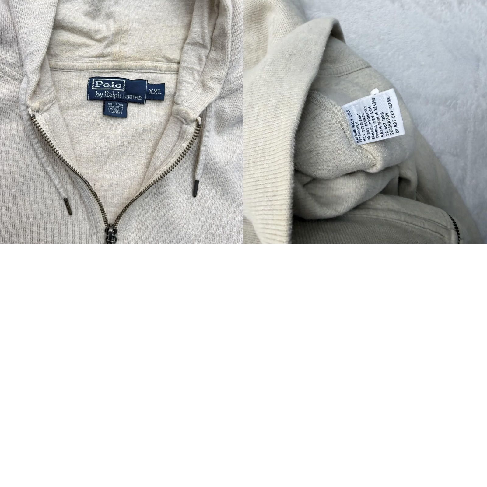 Polo Ralph Lauren Polo Ralph Lauren Hoodie Jacket Mens 2XL Beige Full Zip Fleece Pony Sweatshirt Size US XXL / EU 58 / 5 - 10 Thumbnail