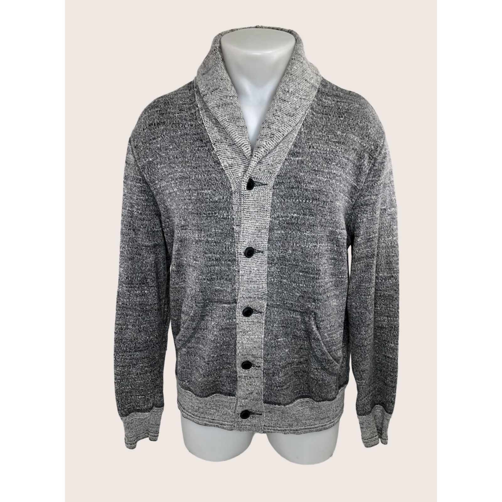 Polo Ralph Lauren POLO RALPH LAUREN SHAWL Cardigan Mens M Gray Knit Sweater - EXCELLENT Size US M / EU 48-50 / 2 - 1 Thumbnail