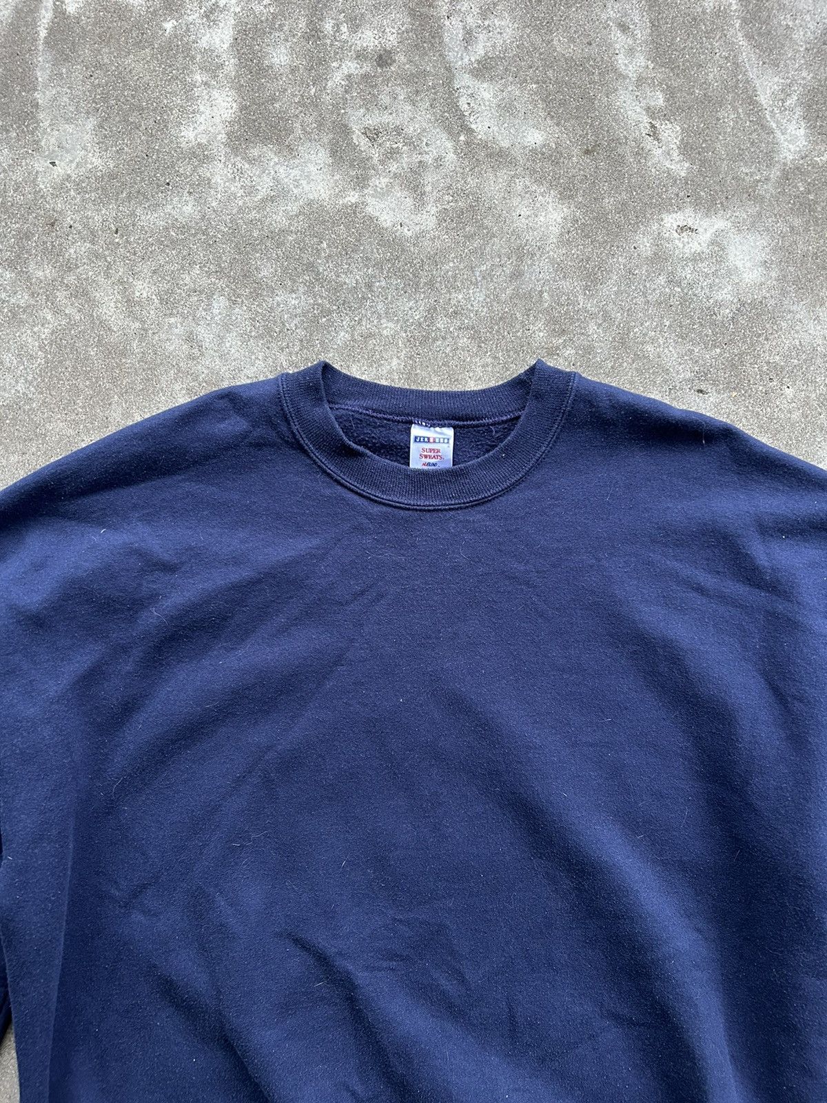 Jerzees × Vintage Vintage Jerzees Navy Blank Crewneck Size US XL / EU 56 / 4 - 2 Thumbnail