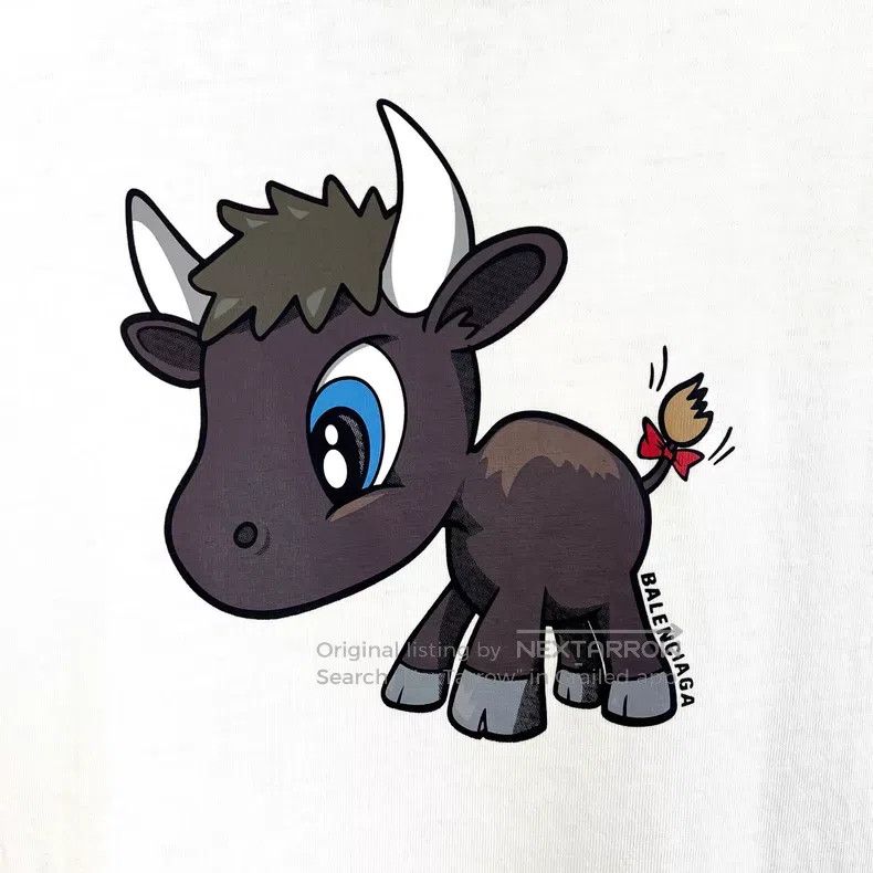 Balenciaga Balenciaga Cartoon cow print loose round neck short sleeve Size US S / EU 44-46 / 1 - 5 Thumbnail