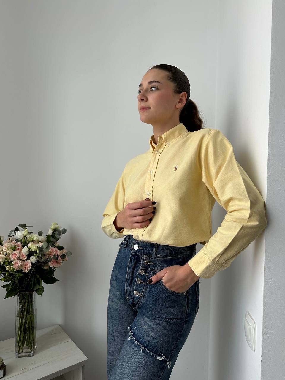 Polo Ralph Lauren × Vintage Vintage Polo Ralph Lauren Yellow Shirt Size M / US 6-8 / IT 42-44 - 4 Thumbnail