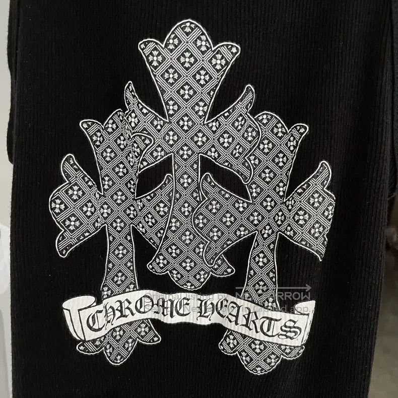 Chrome Hearts CHROME HEARTS Size M Black full printed cross stripes three Size M / US 6-8 / IT 42-44 - 6 Thumbnail