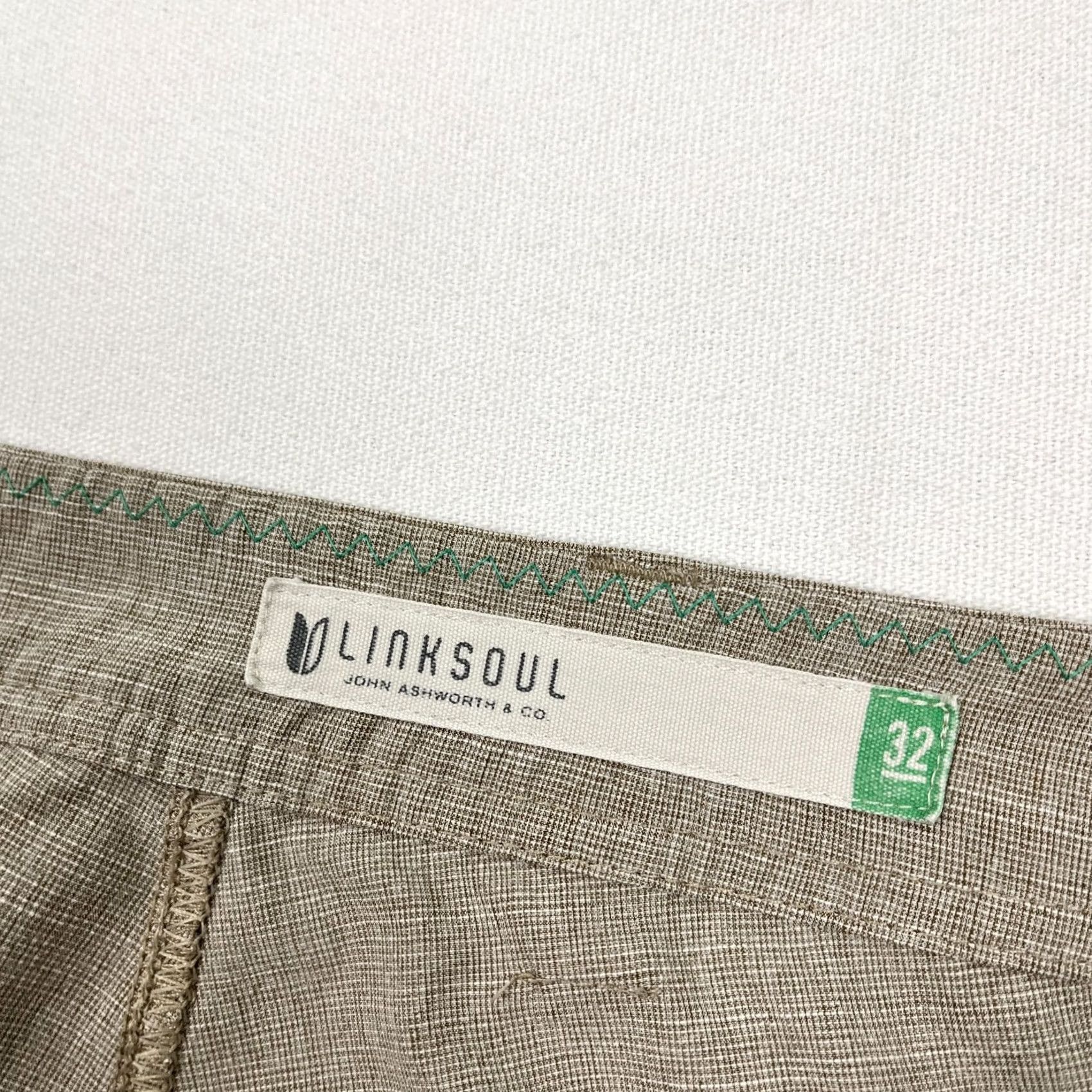 Vintage Linksoul by John Ashworth Pants Mens 32 x 32 Slim Straight Brown Golf Chino Size US 32 / EU 48 - 2 Thumbnail
