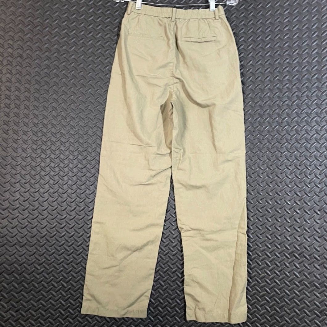 Uniqlo VINTAGE Uniqlo Women Beige Linen Blend High Rise Pants Baggy XS Waist 24–25 Chino Womens XS Beige Khaki Size 26" / US 2 / IT 38 - 2 Thumbnail