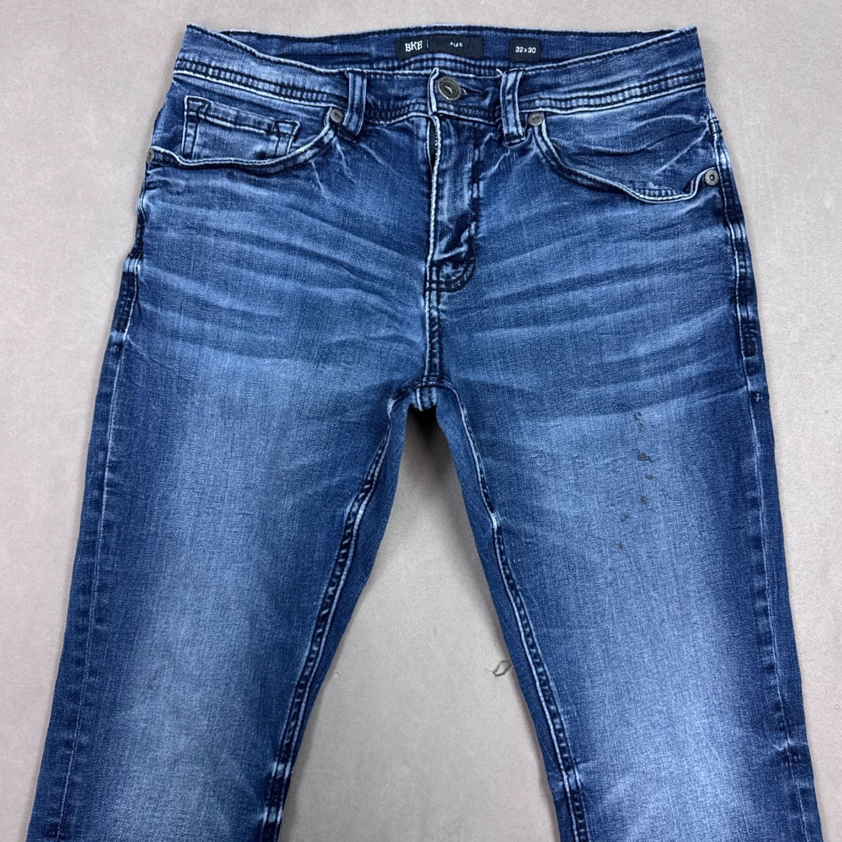 Vintage Buckle BKE Jeans Men 30x28 Blue Alec Denim Pant Faded Stretch Washout Pants Jeans Regular Size US 32 / EU 48 - 2 Thumbnail