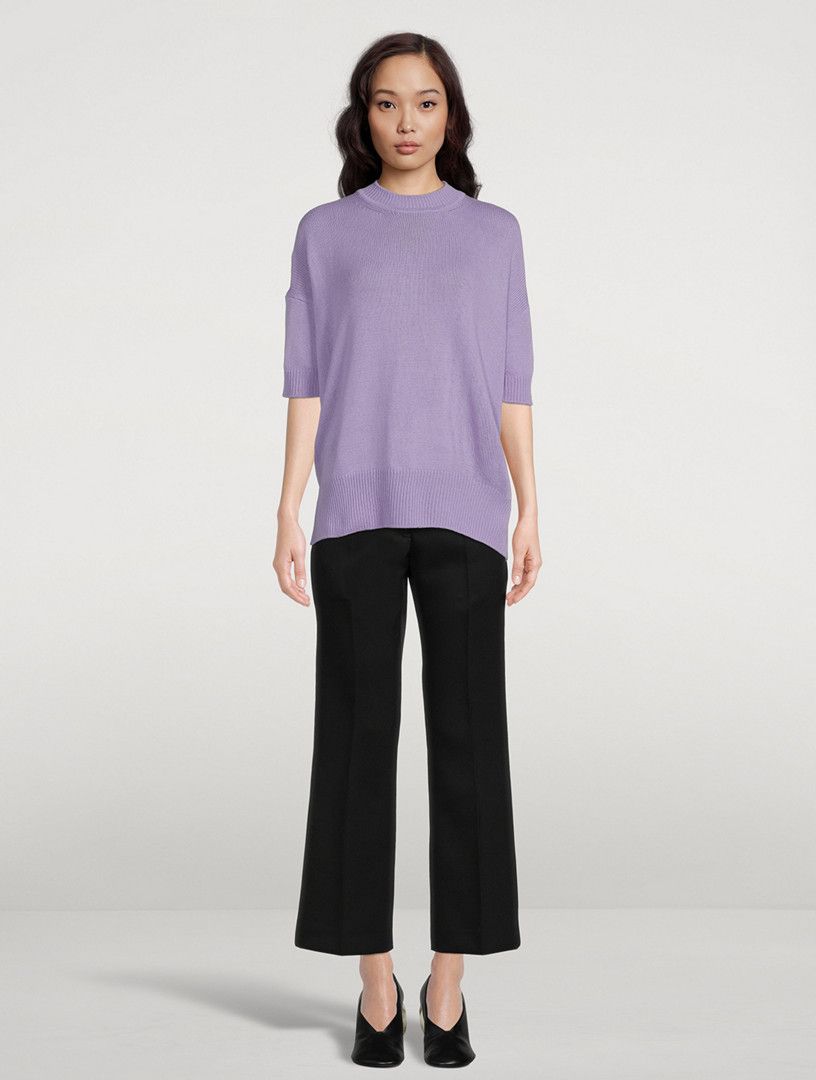 Jil Sander o1y1025 Short Sleeves Cashmere Blend Sweater in Mauve Size S / US 4 / IT 40 - 5 Thumbnail
