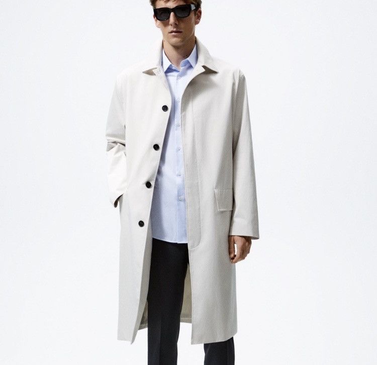 Zara Zara Men's Oversized Technical Water Repellent Trench Coat Size US XL / EU 56 / 4 - 4 Thumbnail