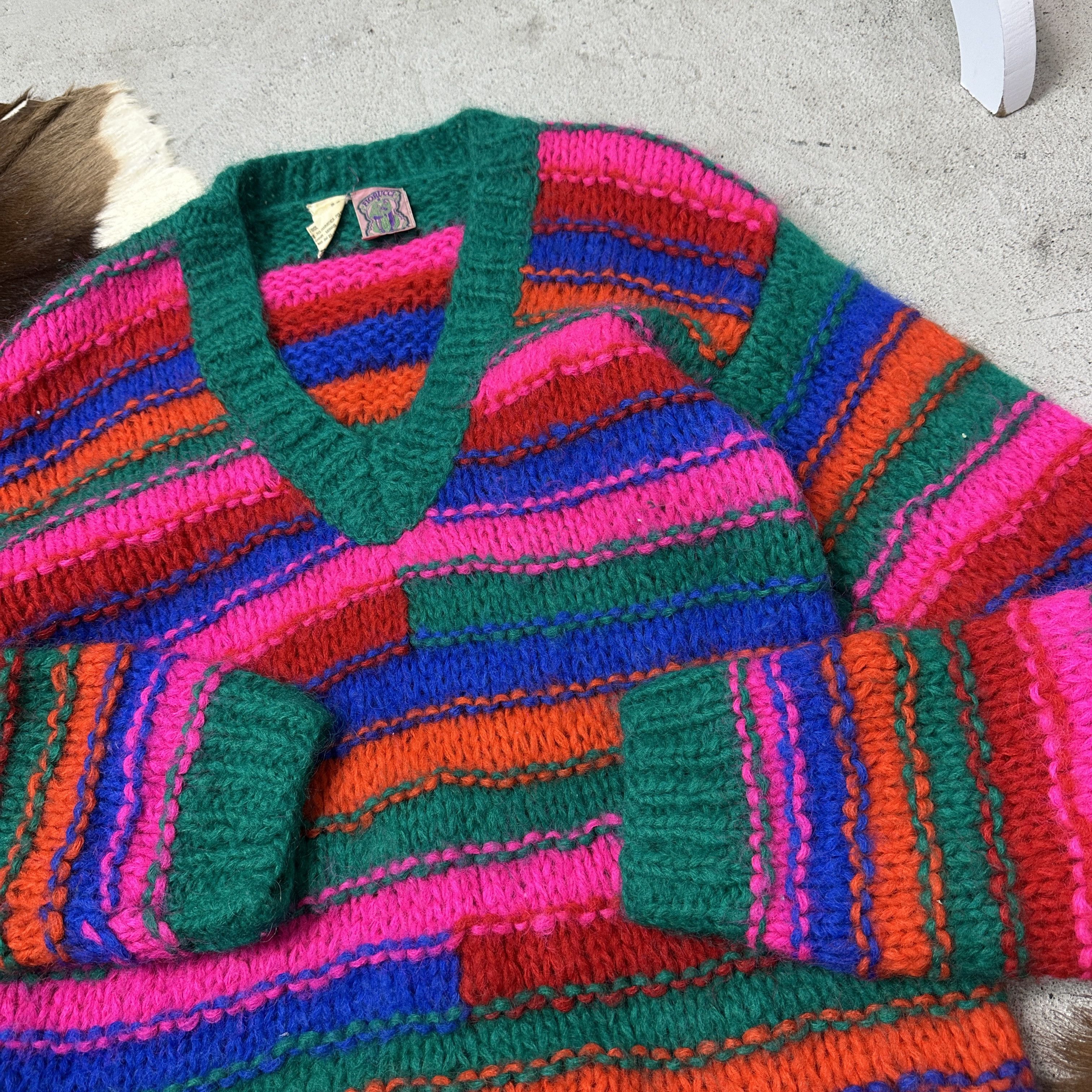Fiorucci Vintage Woolen Striped Knitted Fiorucci Sweater Y2K Size M / US 6-8 / IT 42-44 - 3 Thumbnail