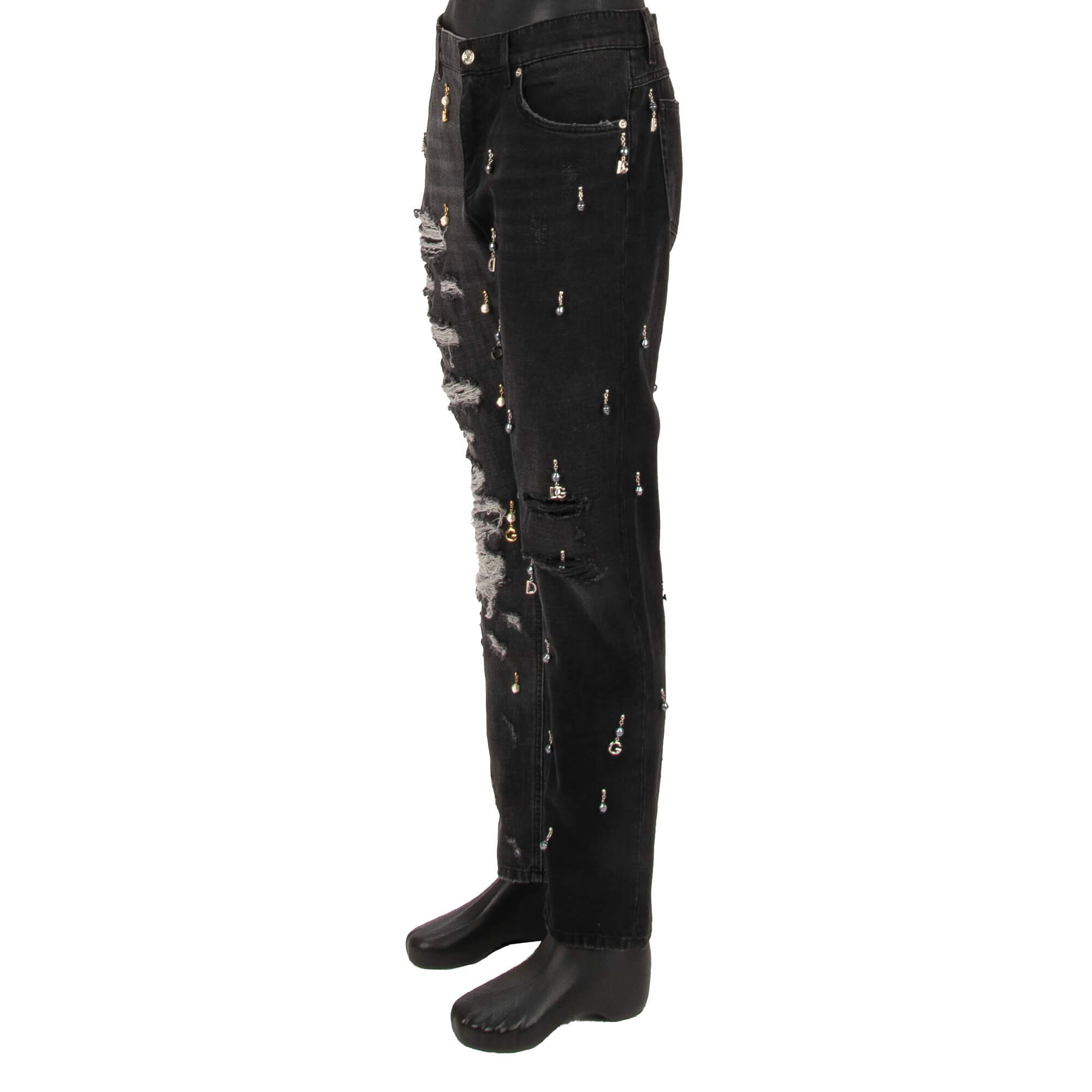 Dolce & Gabbana o1y0125 Logo Jeans in Black/Grey Size US 28 / EU 44 - 3 Thumbnail