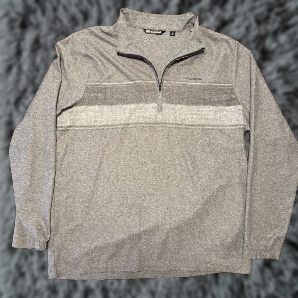 Travis Mathew Sweatshirt Mens XXL Black 1/4 Zip Performance Golf Logo Stretch Shirt Long Sleeve Casual Pullover Men Mens