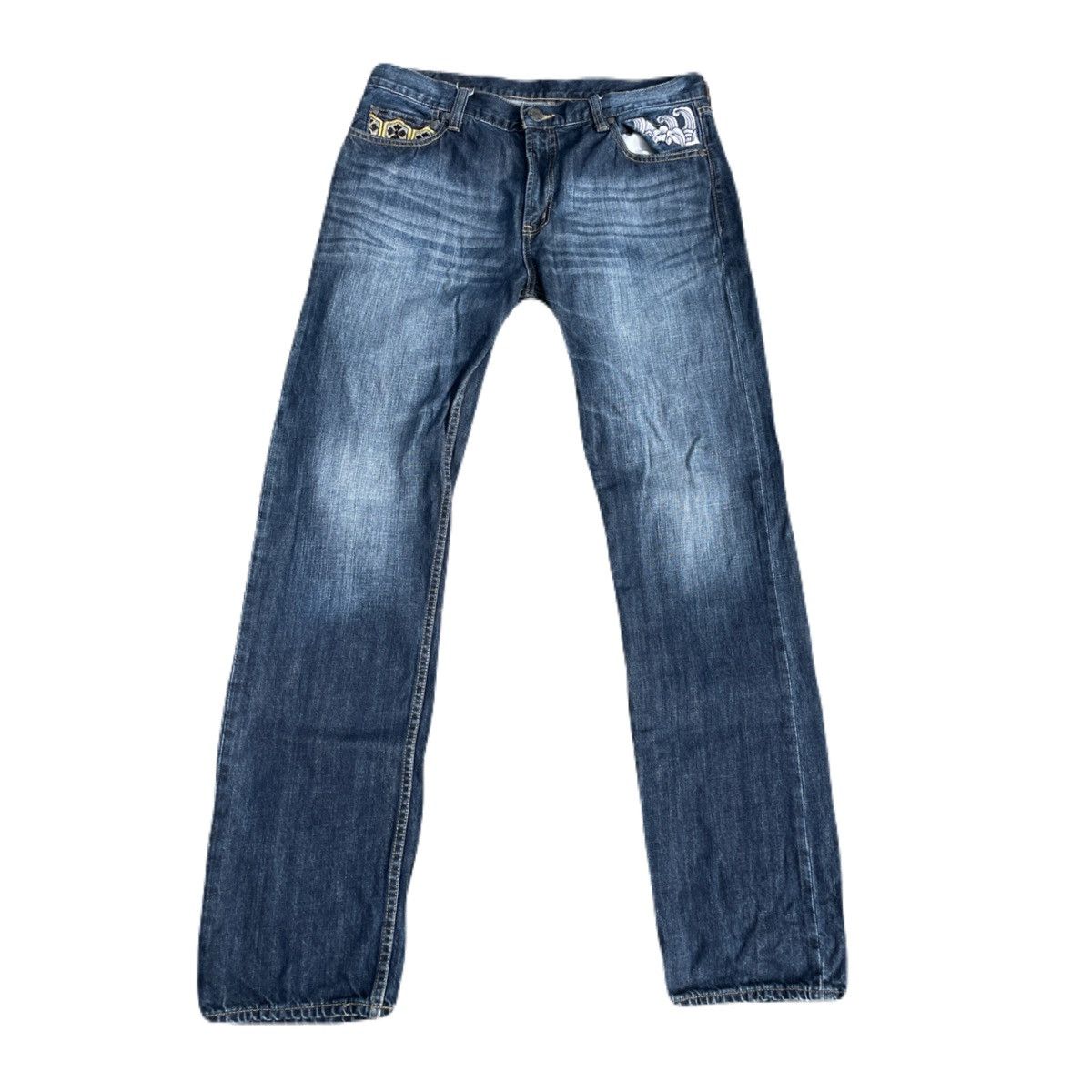If Six Was Nine 2000s Japanese archive Sukajan Wabori Embroidery Jeans Size US 34 / EU 50 - 4 Thumbnail