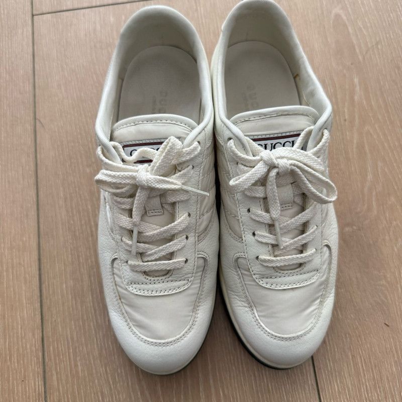 Gucci Gucci White Low-Top Lace-Up Casual Sneakers -2508 Size US 5.5 / EU 38 - 2 Thumbnail