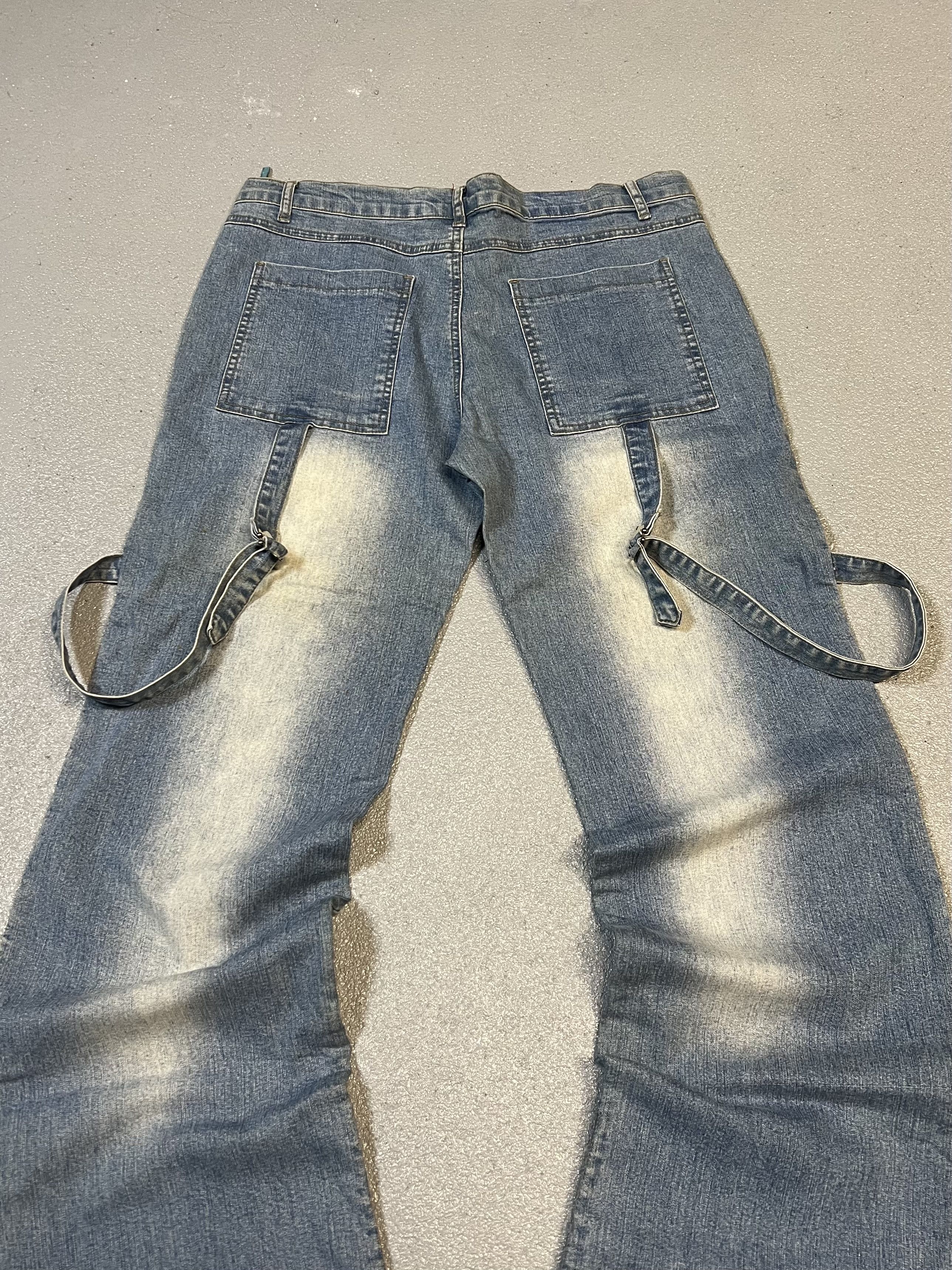 Japanese Brand × Number (N)ine × Tornado Mart Y2K flare bell-bottom bondage jeans. Size US 33 - 5 Thumbnail