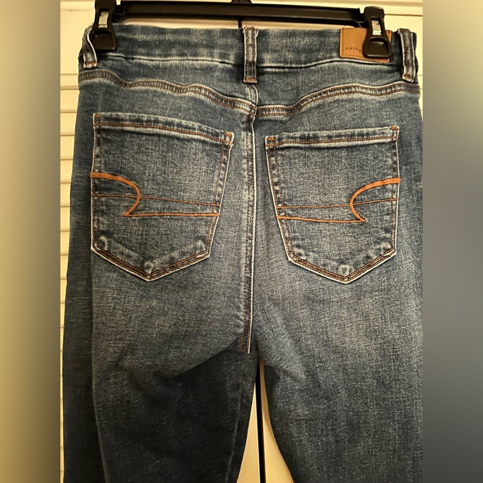 American Eagle Outfitters × Vintage American Eagle Jeggings Super Stretch Distressed Fringe Size 26" / US 2 / IT 38 - 5 Thumbnail