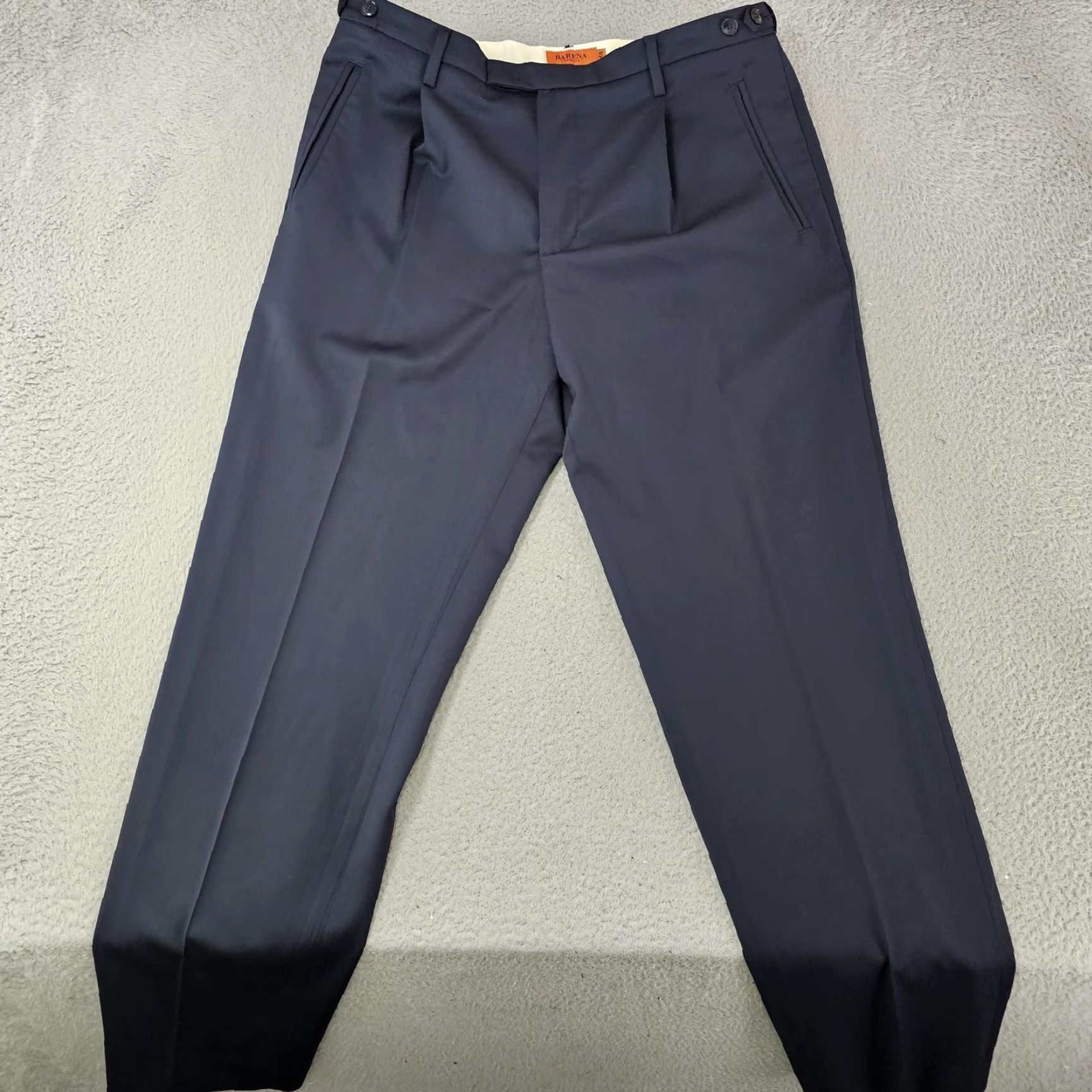 Barena Barena Venezia Dress Pants Mens 34 Navy Pleated Cuffed Slacks Tailored Side Tabs Size US 34 / EU 50 - 2 Thumbnail