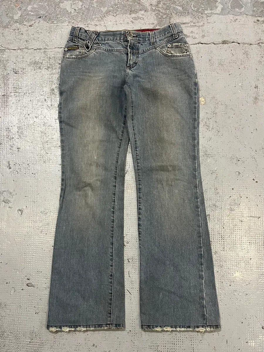 Vintage AW2003 Dolce & Gabbana Faded Light Blue Flared Jeans Size US 30 / EU 46 - 5 Thumbnail
