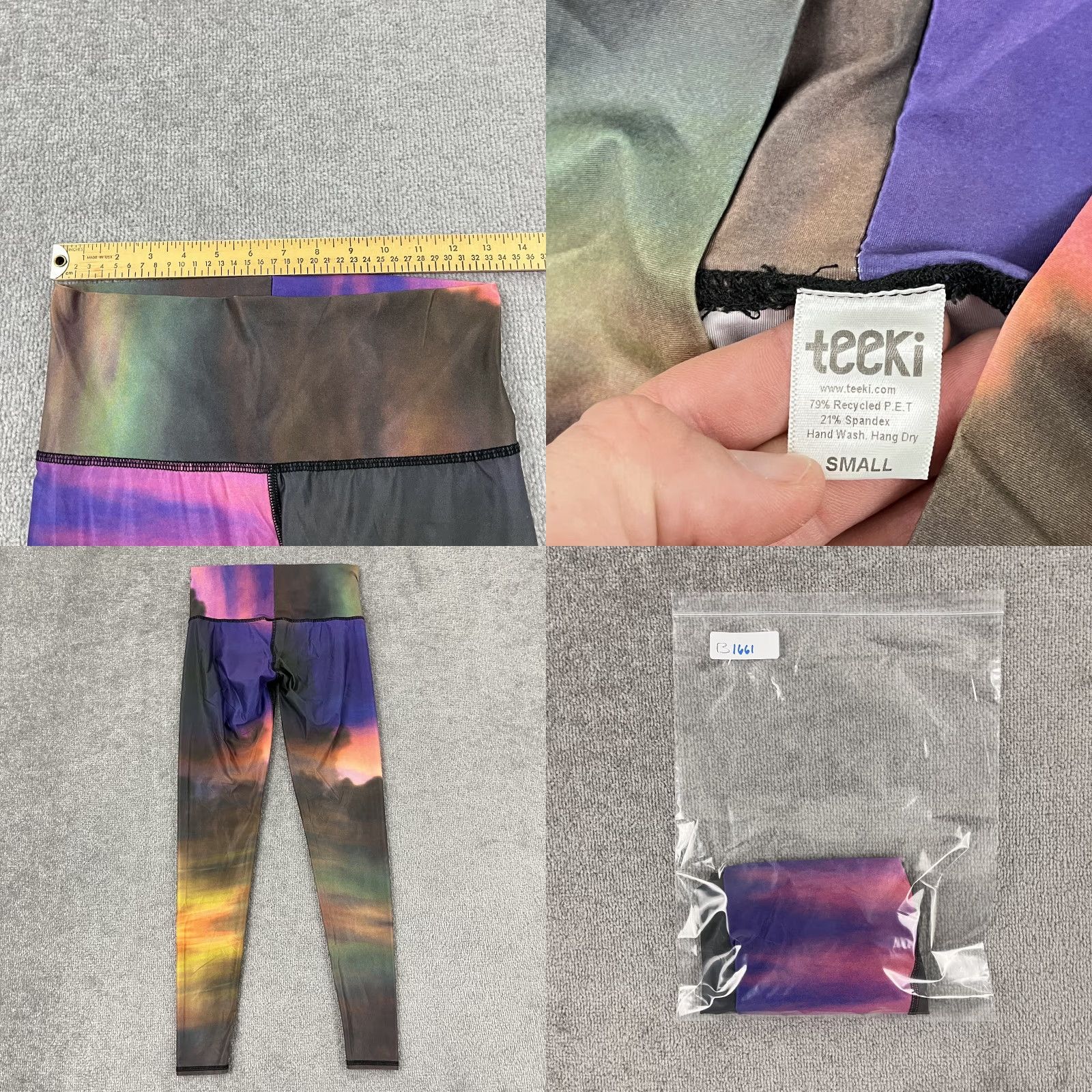 Vintage Teeki Leggings Womens Small 26 x 27.5 Skinny Tight Leg Art Sunset Cloud Abstract Size 28" / US 6 / IT 42 - 8 Thumbnail
