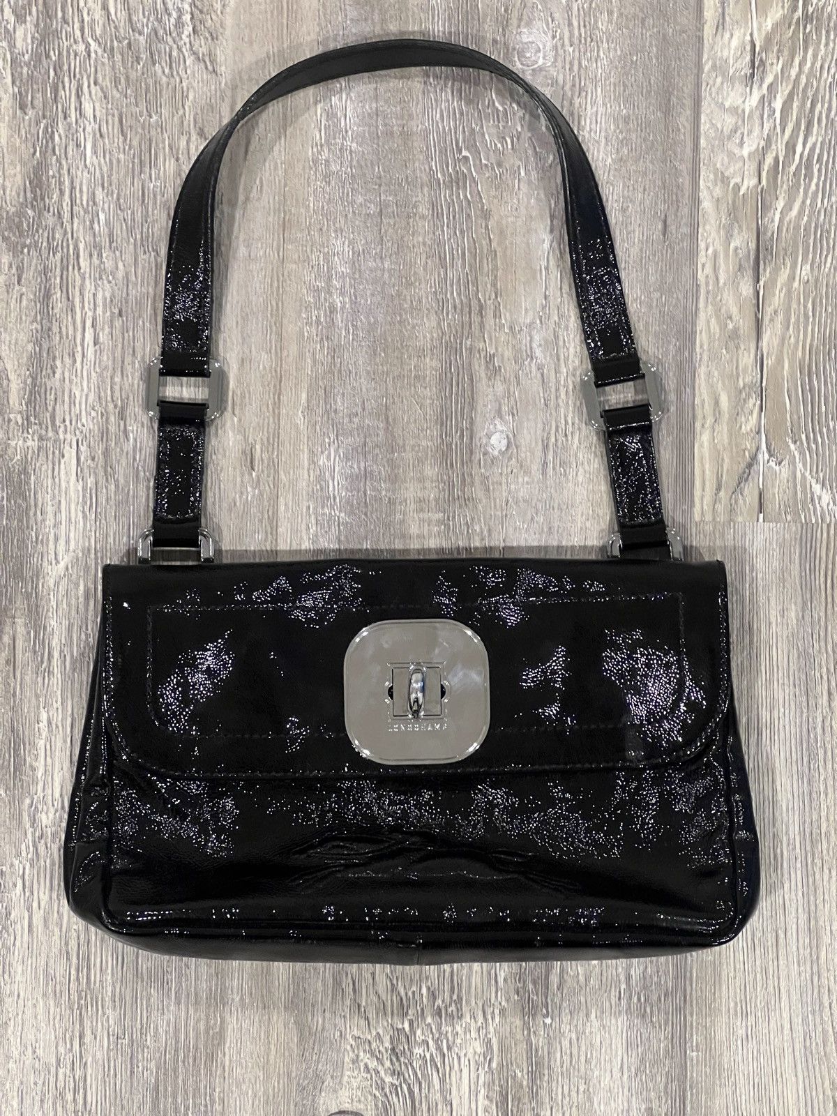 Longchamp Black Leather Shoulder Bag, Women's