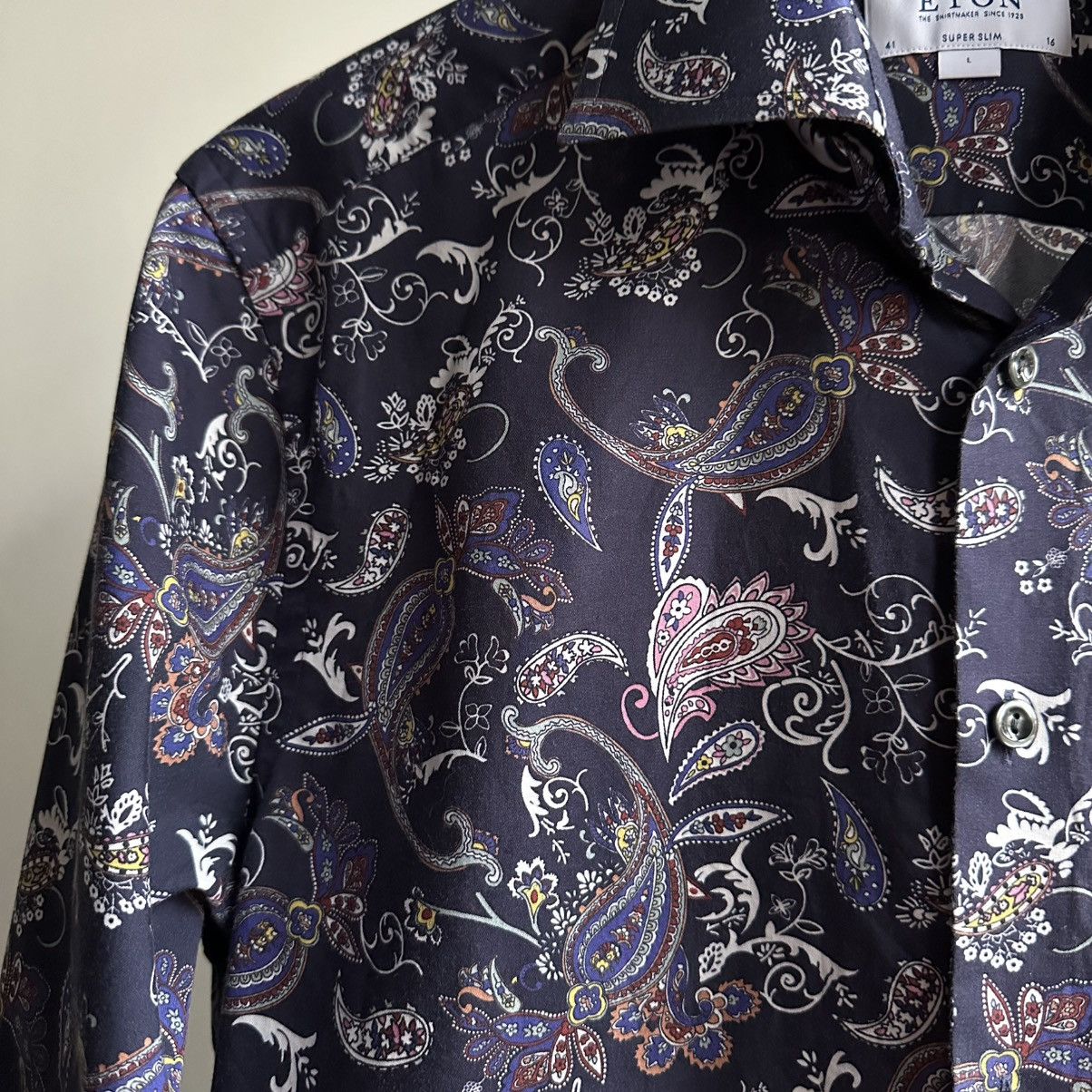 Eton Eton Paisley Print Super Slim Shirt Size L Size US L / EU 52-54 / 3 - 5 Thumbnail