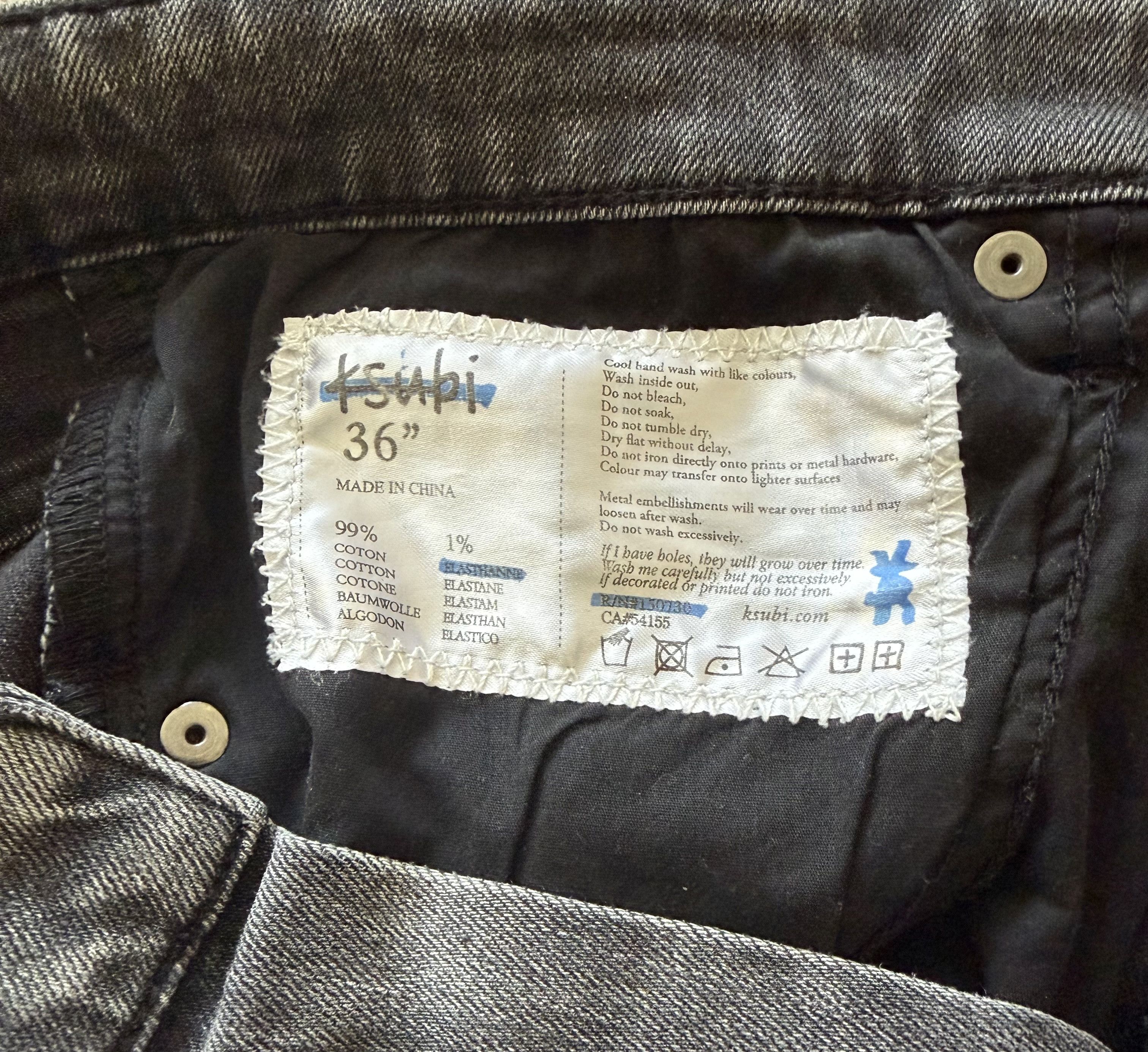 Ksubi Ksubi Men's Gray Washed Slim Tapered Jeans Size 36 Size US 36 / EU 52 - 8 Thumbnail