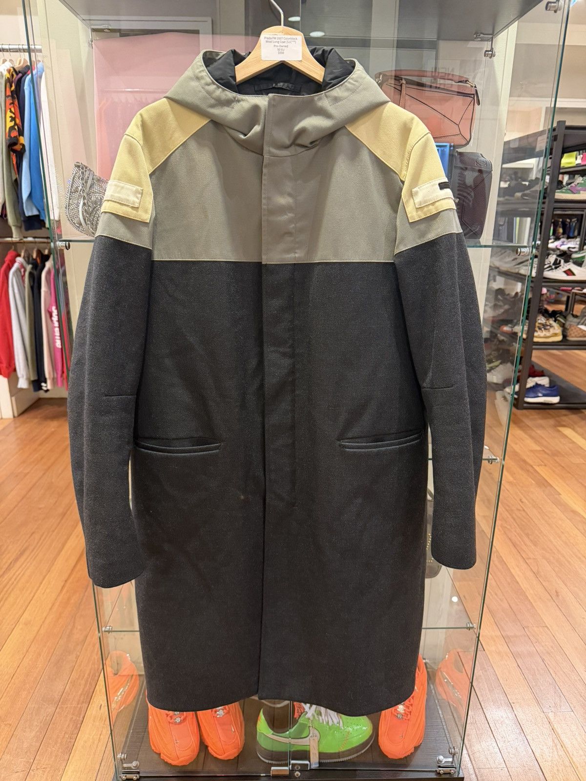 Prada Prada FW07 ColorBlock Wool Long Coat Size US M / EU 48-50 / 2 - 1 Thumbnail