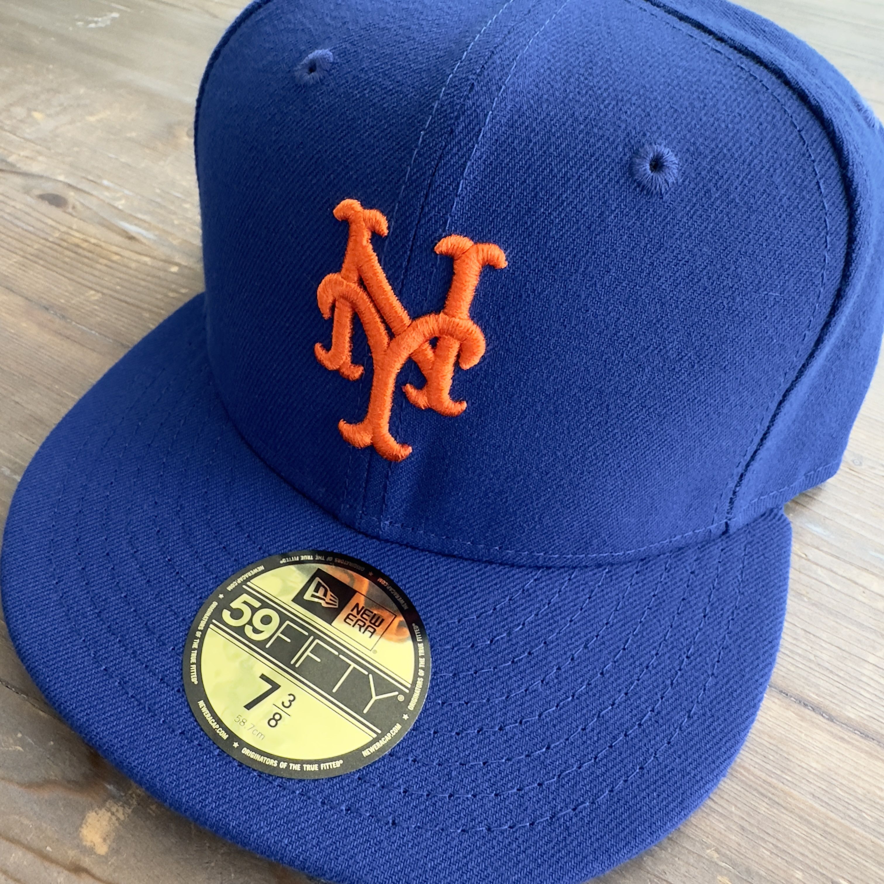 New Era Blue Button New York Mets New Era 59Fifty Fitted Hat 7 3/8 Size ONE SIZE - 2 Thumbnail